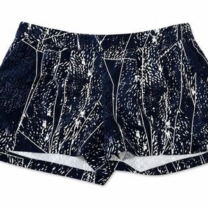 Mossimo Womens Navy White Abstract Print Athletic Shorts Elastic Waist Pockets M